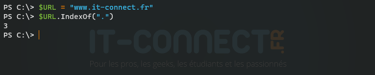 PowerShell et IndexOf()