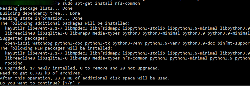 Installation d'un client NFS sous Debian