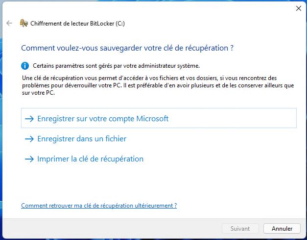 Activer BitLocker sous Windows 11