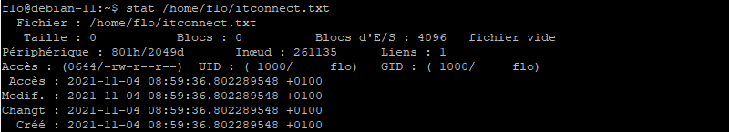Linux - Informations sur un fichier avec la commande stat