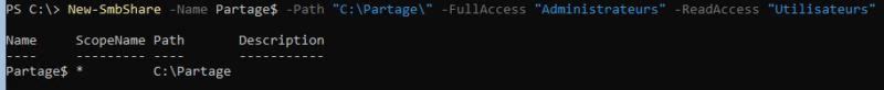 Créer un partage SMB avec PowerShell