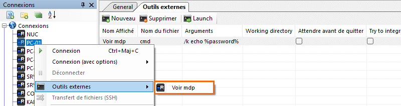 mRemoteNG voir mot de passe en clair