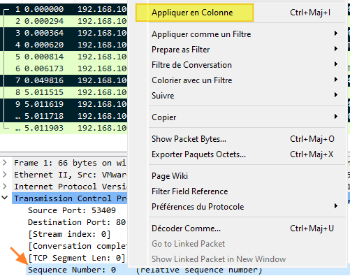 Wireshark : ajouter une nouvelle colonne