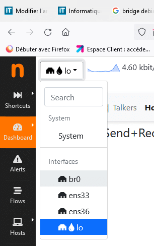Sélection de l'interface