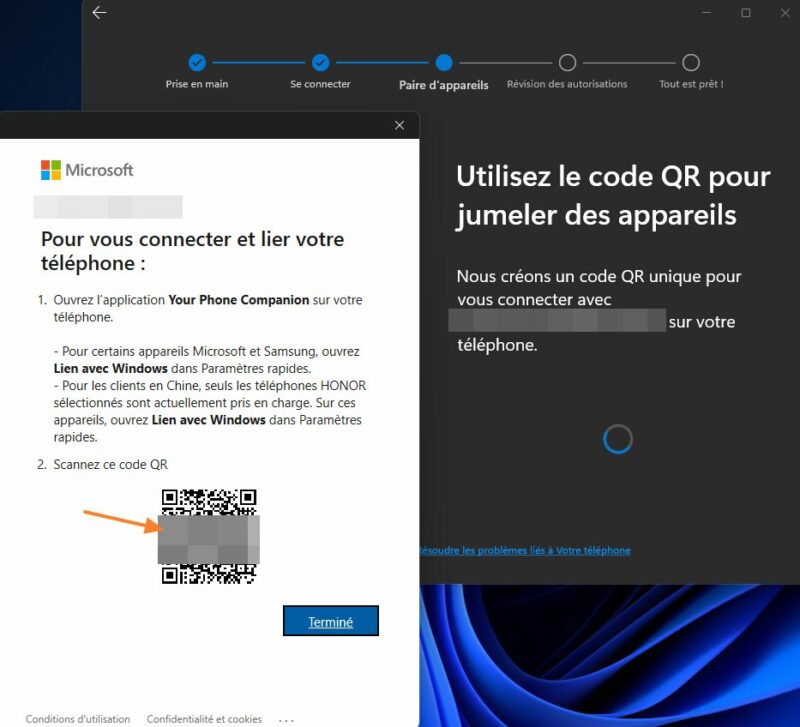 Associer smartphone Android à Windows 11