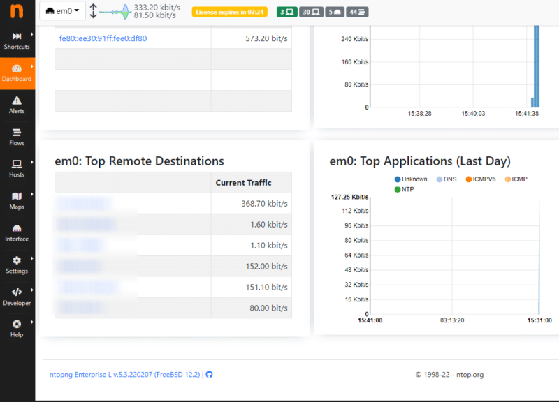 NtopNG 5.3 sur PfSense