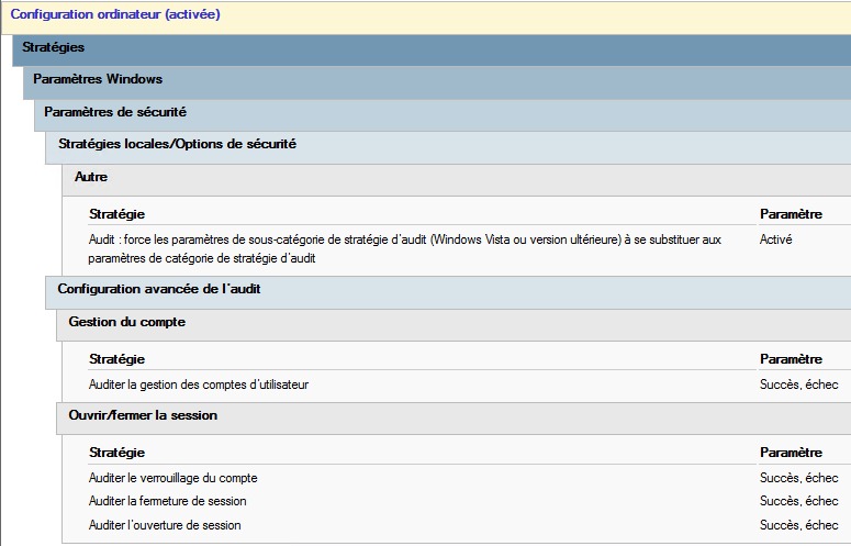 GPO Audit verrouillage des comptes AD