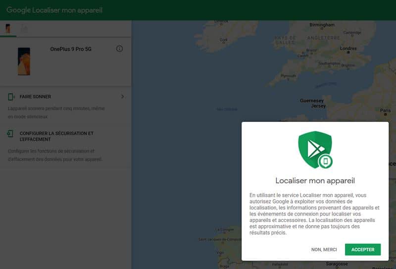 Localiser smartphone Android