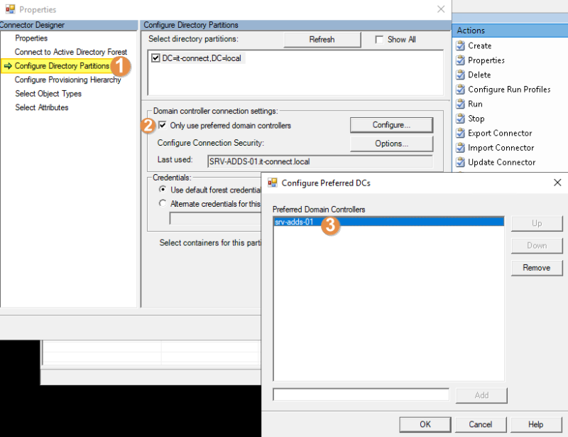 Azure AD Connect - Prioriser contrôleur de domaine