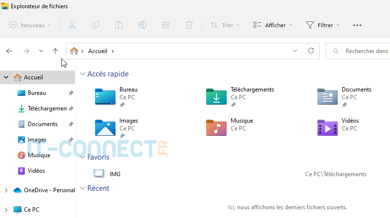 Windows 11 22H2 - Menu Accueil