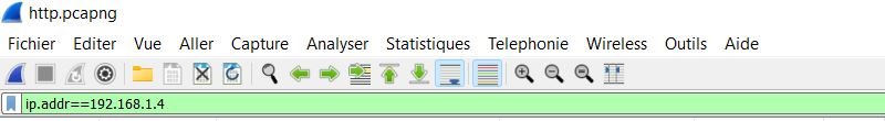 Filtre d'affichage Wireshark