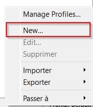 Création d'un profil Wireshark
