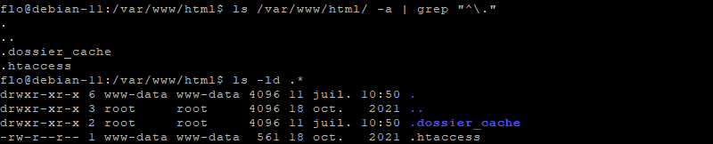 Linux lister les fichiers et dossiers cachés