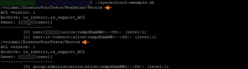 Synoacltool exemple script
