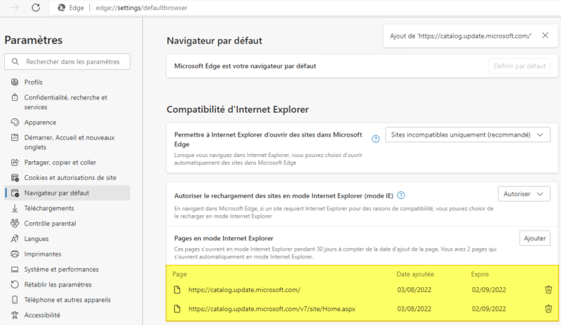 Importer une mise à jour manuellement dans WSUS - Configuration de Edge