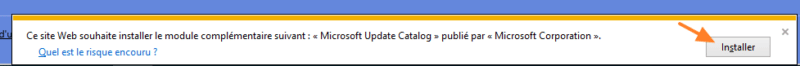 Importer une mise à jour manuellement dans WSUS - Installer le contrôle ActiveX