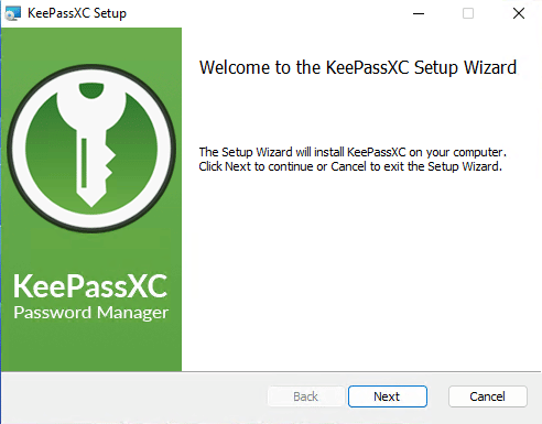Installation de KeePassXC