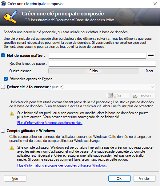 KeePass - Créer un coffre-fort de mots de passe