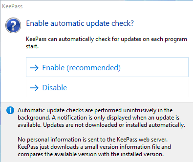 KeePass - Mise à jour automatique