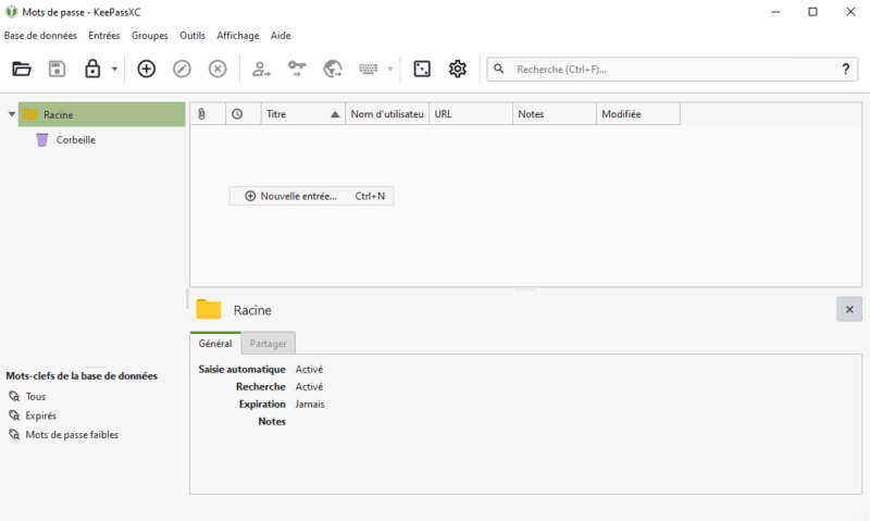 KeePassXC - Nouvelle entrée