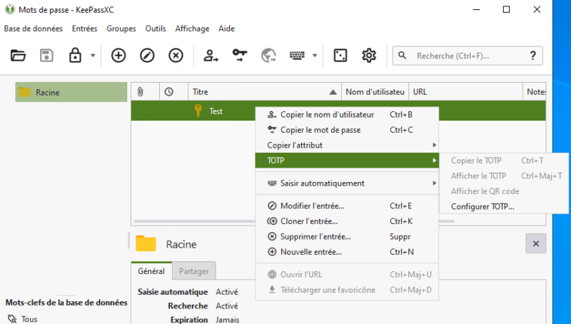 KeePassXC - TOTP