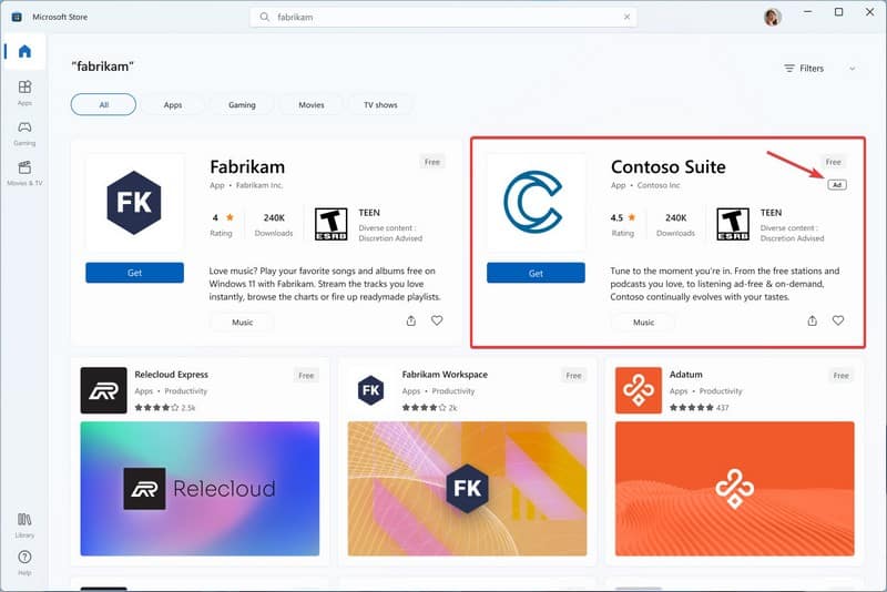 Microsoft Store Ads - Publicités