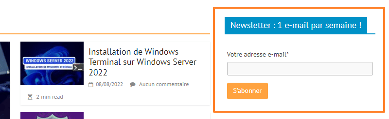 WordPress SendInBlue - Aperçu du widget
