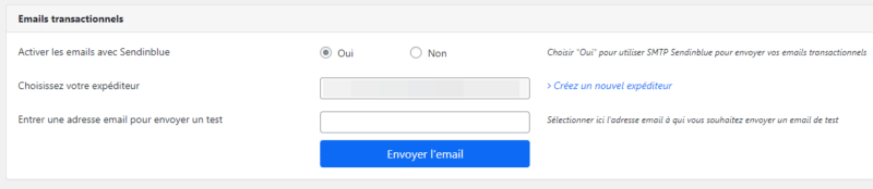 WordPress SendInBlue - Emails transactionnels