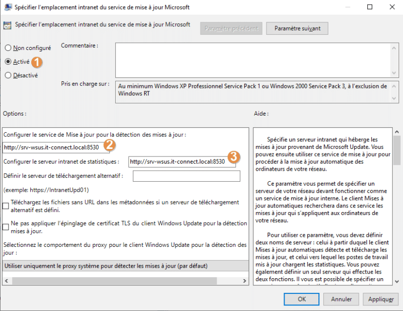 Spécifier l’emplacement intranet du service de mise à jour Microsoft Spécifier l’emplacement intranet du service de mise à jour Microsoft