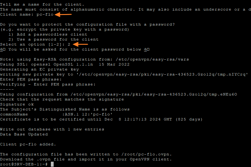 Serveur OpenVPN - Debian 11 - Script d'installation - Etape 7