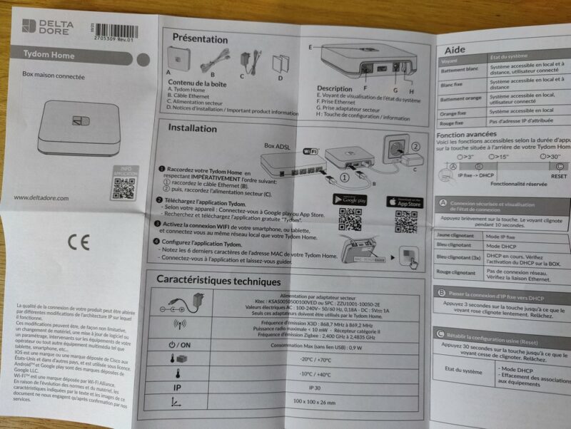 Delta Dore Tydom Home - Notice