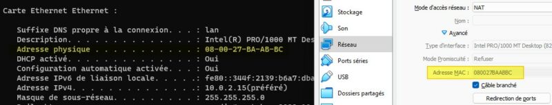 VirtualBox - Adresse MAC custom Windows