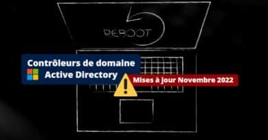 Mises à jour Novembre 2022 - Reboot Active Directory