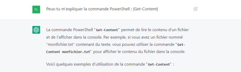 ChatGPT - Détails de Get-Content