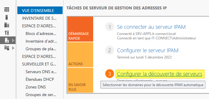 Configurer IPAM sous Windows Server 2022 - Etape 9