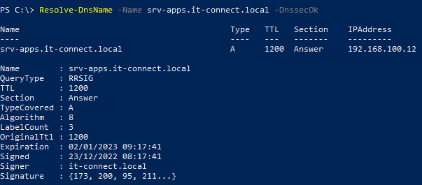 DNSSEC - Resolve-DnsName DnsSecOk