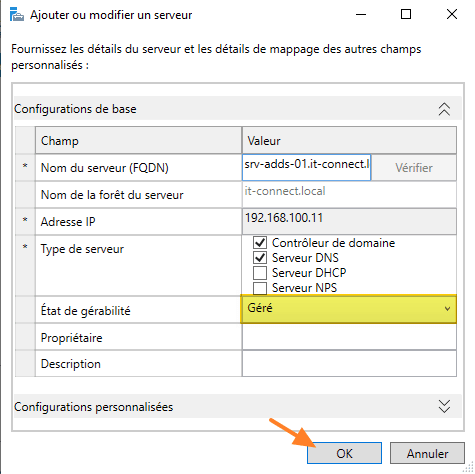 IPAM - Ajouter des serveurs à gérer - Etape 4