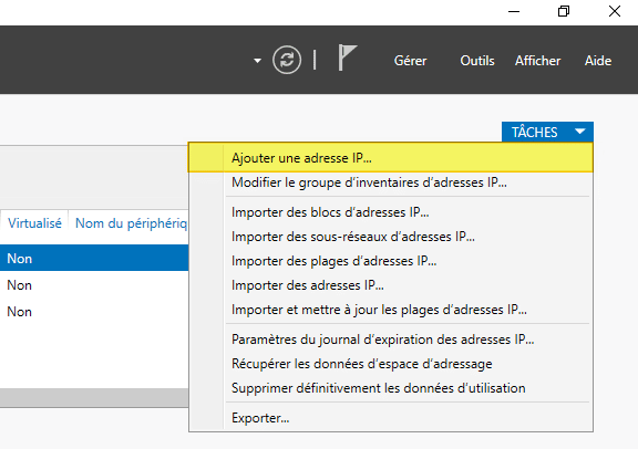 IPAM - Ajouter une plage d'adresses IP - Etape 4