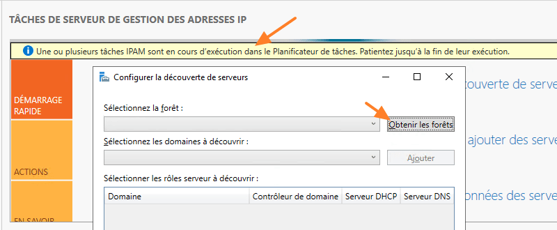 IPAM - Configurer la découverte des serveurs - Etape 1
