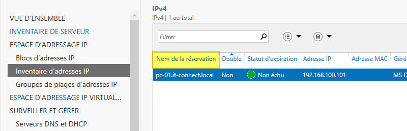 IPAM - Créer une réservation DHCP - Etape 3