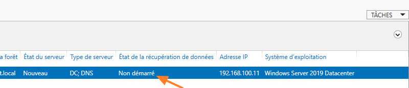 IPAM - Serveur état non démarré