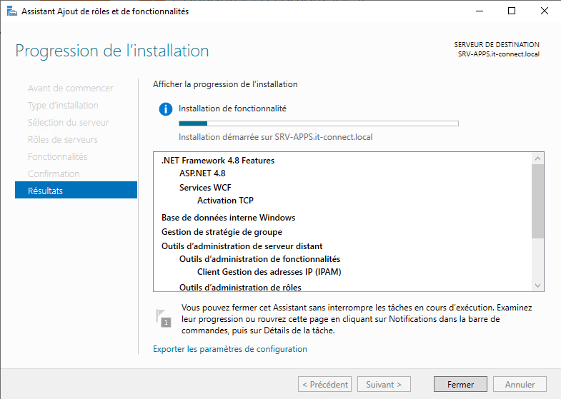Installer IPAM sous Windows Server 2022 - Etape 5