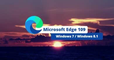 Microsoft Edge 109 dernière version pour Windows 7 et Windows 8.1