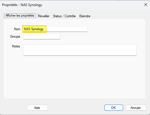 Synology - Tester Wake On LAN - Etape 1