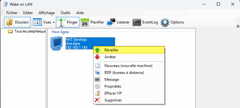 Synology - Tester Wake On LAN - Etape 4