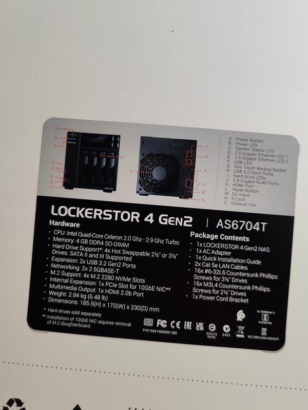 Test Asustor Lockerstor 4 Gen2 - Caractéristiques