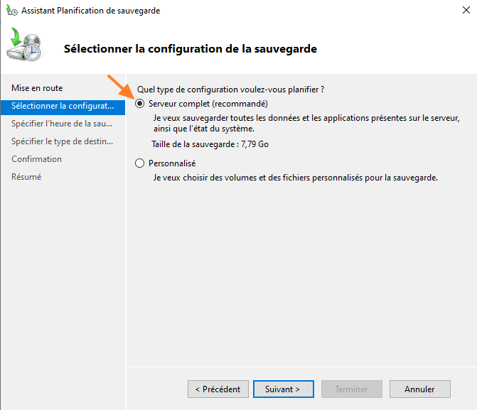 Sauvegarde complète Active Directory