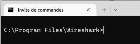 Windows Wireshark invite de commandes