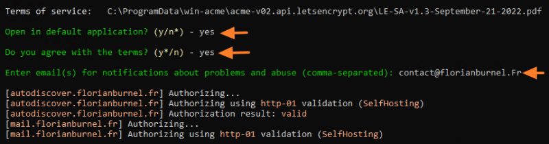 Exchange Win-ACME - Etape 11