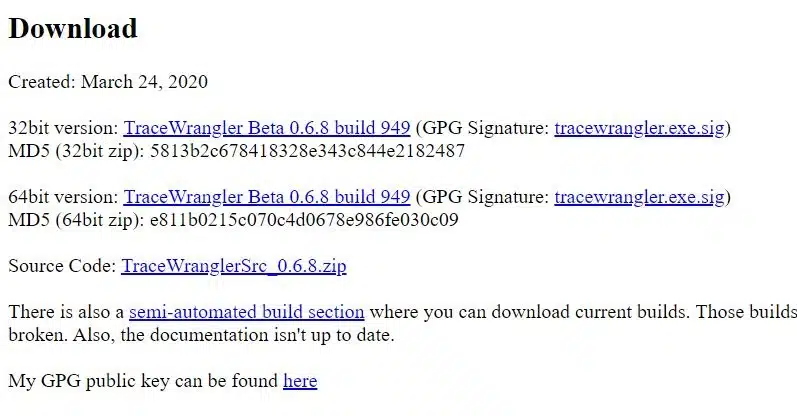 Télécharger TraceWrangler